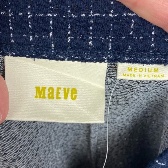 Anthropologie Maeve Printed Pencil Skirt Size Medium Stretch Blue Career Midi M - Picture 3 of 8